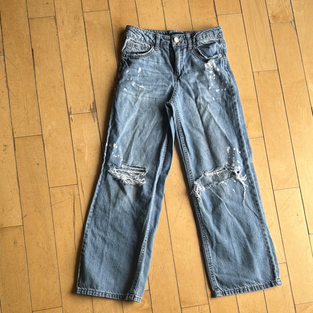 Girls Blue Distressed Jeans
